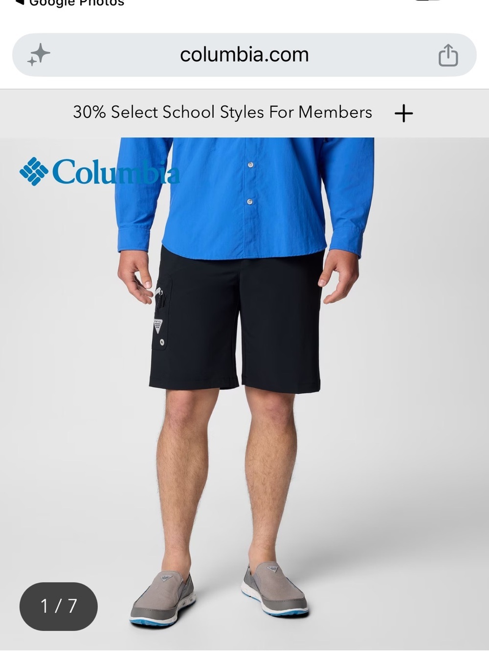 Columbia Men's PFG Terminal Tackle II Shorts - Black Sun Protection Fishing 36